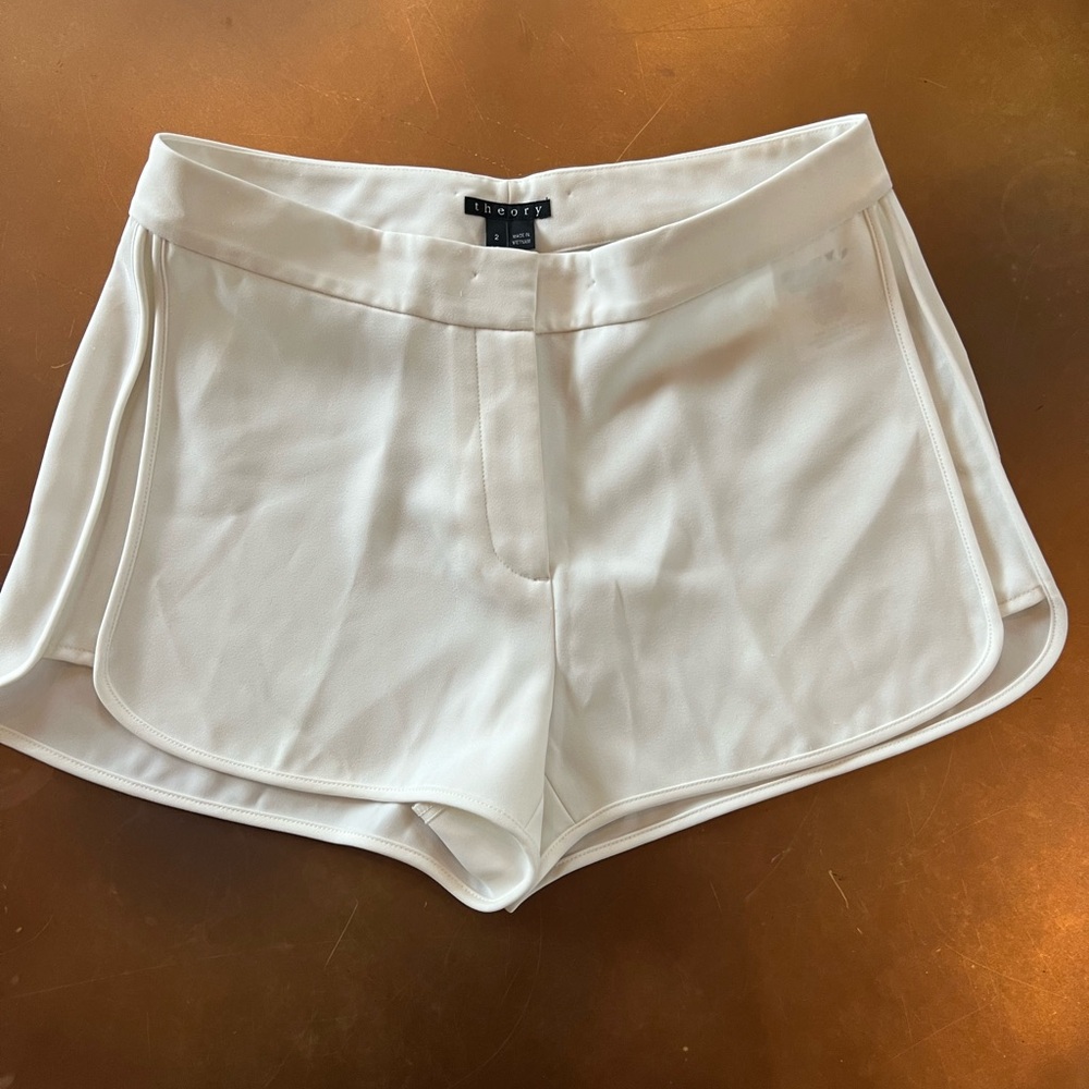 Theory White Dress Track Shorts size 2